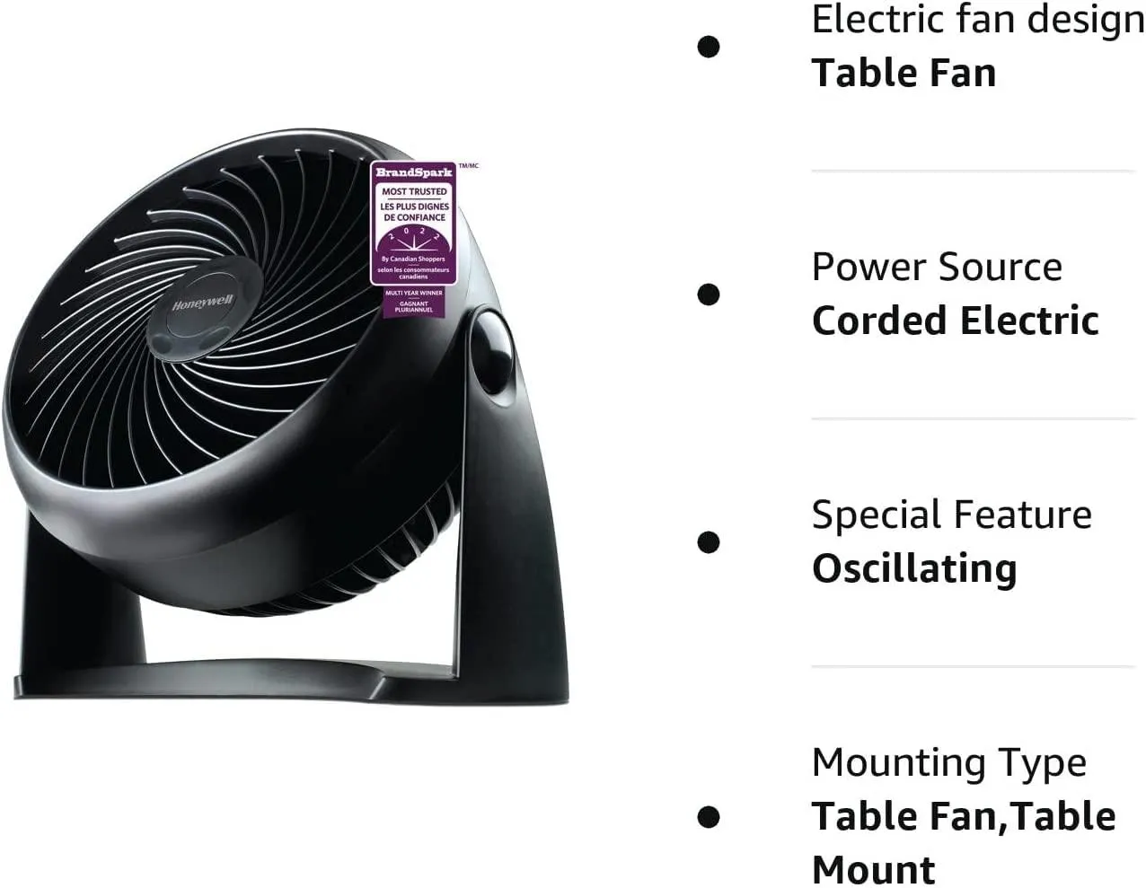 Honeywell HT900C 7" TurboForce® POWER  Desk/Table Fan