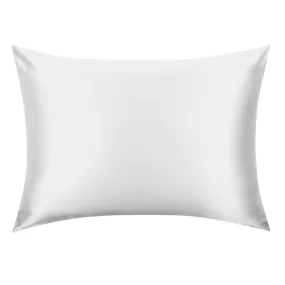 Ivory White Silk Pillowcase-  NZ Standard Size - Zip Closure