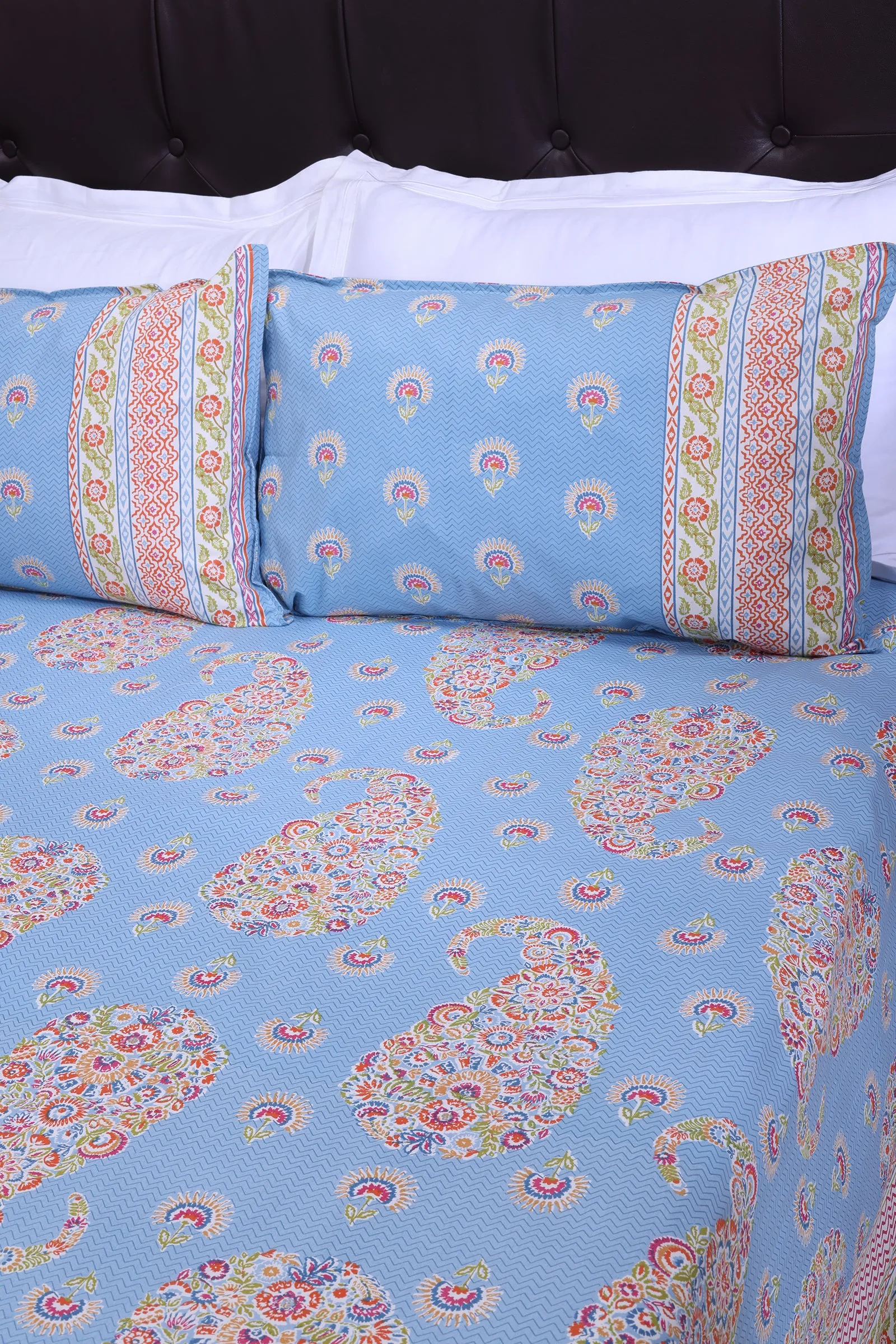 Jazmine Floral Blue Cotton Bedsheet