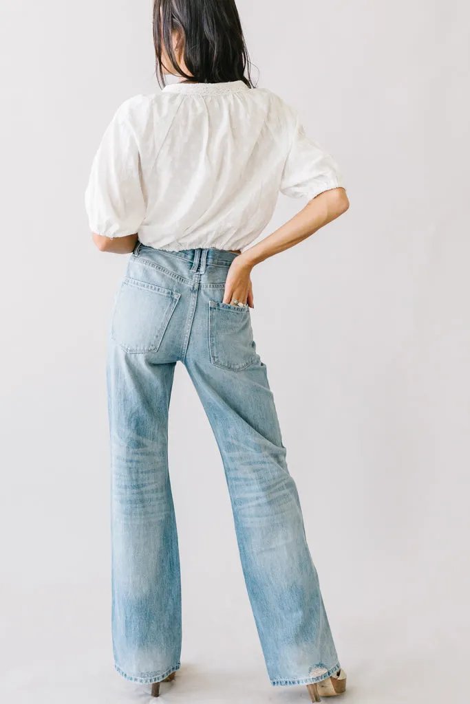 Just Friends Denim Wide Leg Flares by KanCan