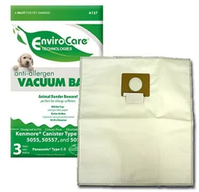 Kenmore Canister Type C and Type Q Anti-Allergen Vacuum Bags - 3 Pack (EnviroCare A137)