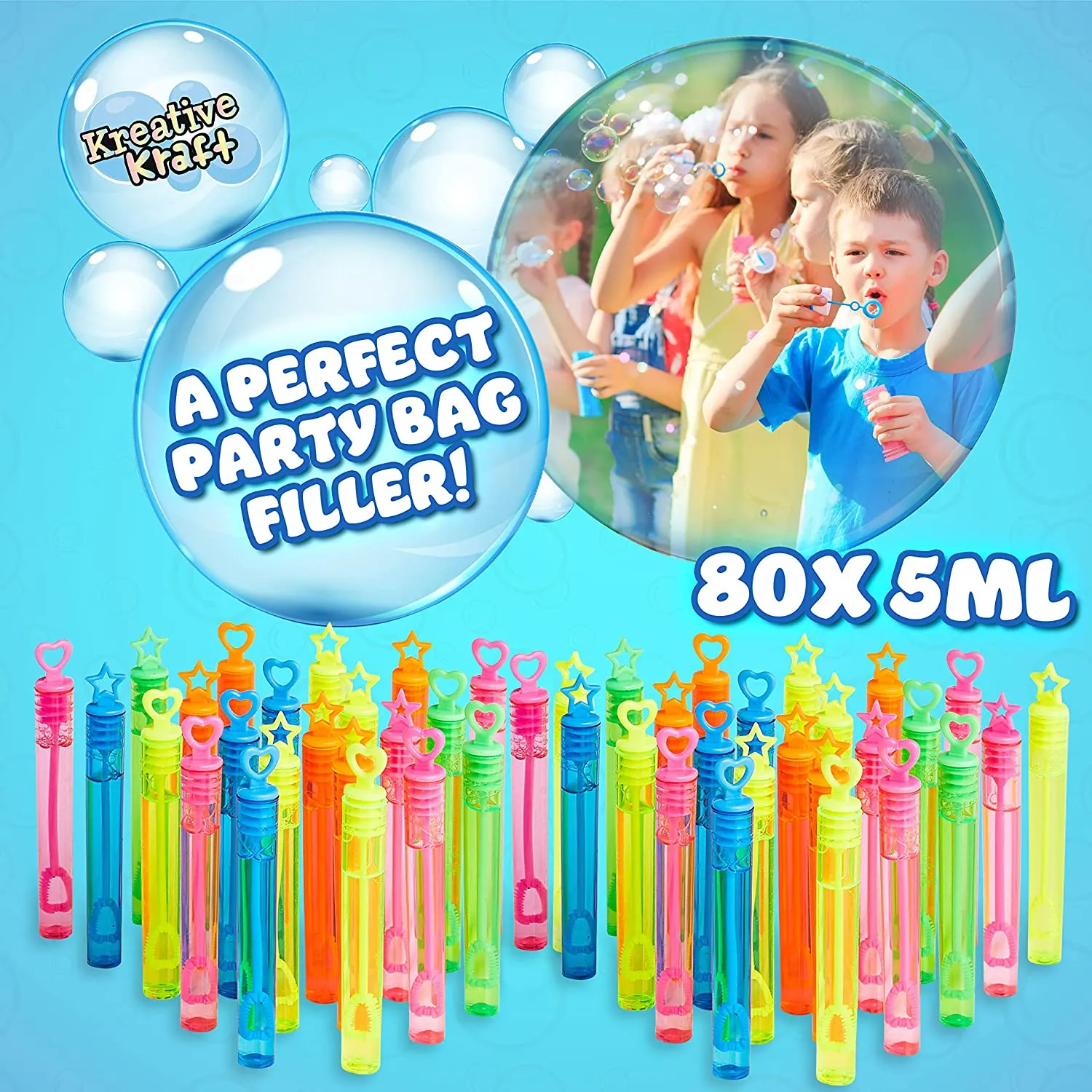 Kids Multipack Bubble Wands -80 Bubble Wands for Kids