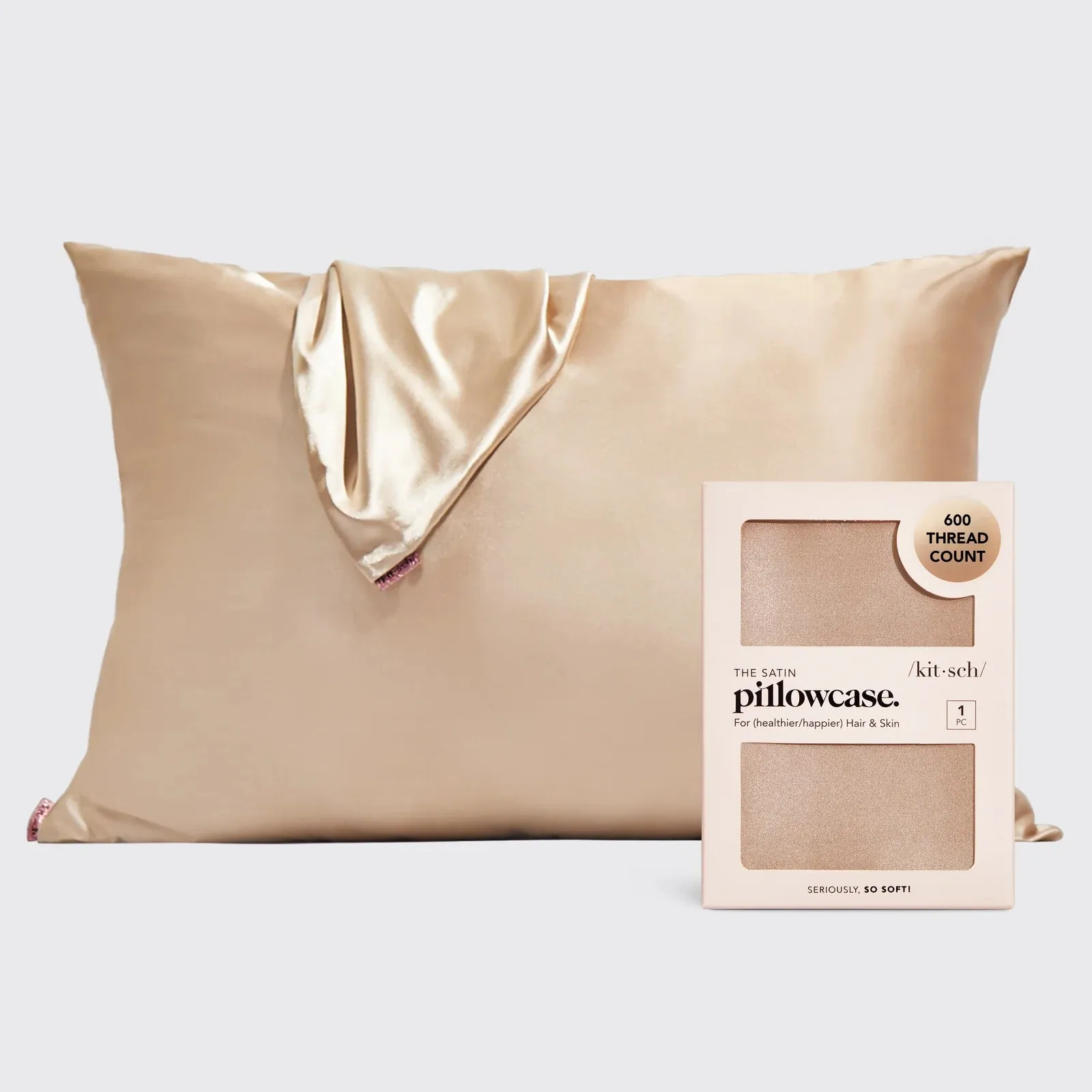 Kitsch: Standard Satin Pillowcase in Champagne