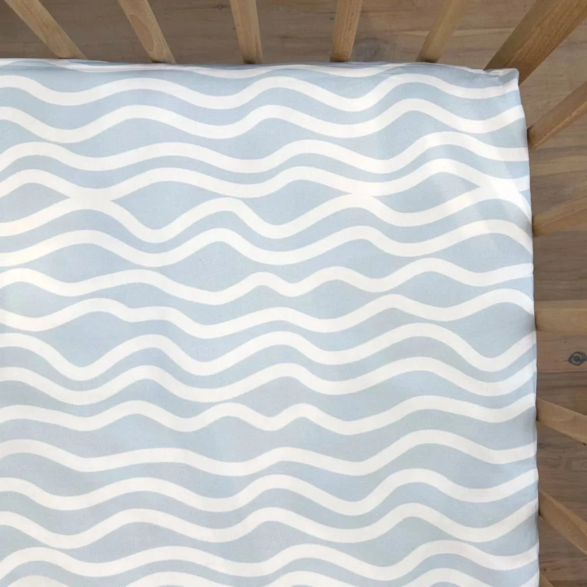 Little Human Linens Waterproof Cot Sheet - Bright Waves