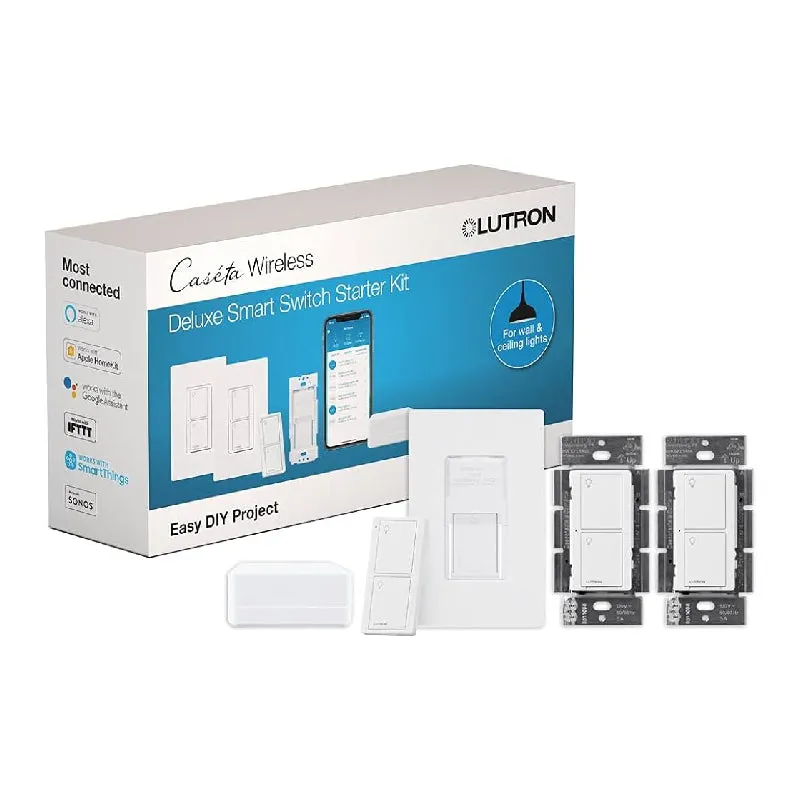 Lutron P-BDG-PKG2WS Caséta Deluxe Smart Switch Starter Kit