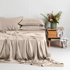 Madeleine Hotel Linen Bamboo Cotton Sheets Set - Stone