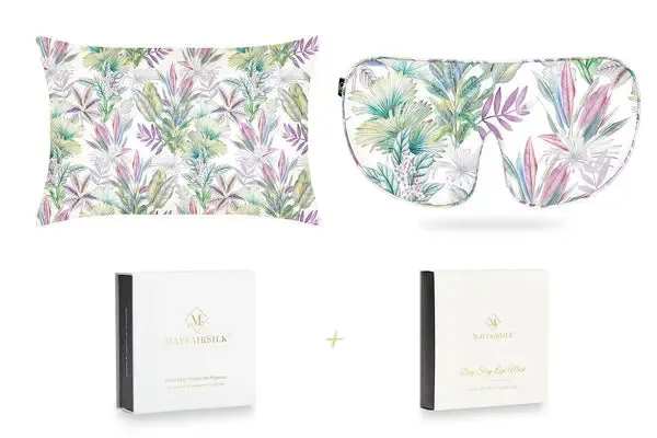 Mayfairsilk Iridescent Garden Pure Silk Sleep Gift Set