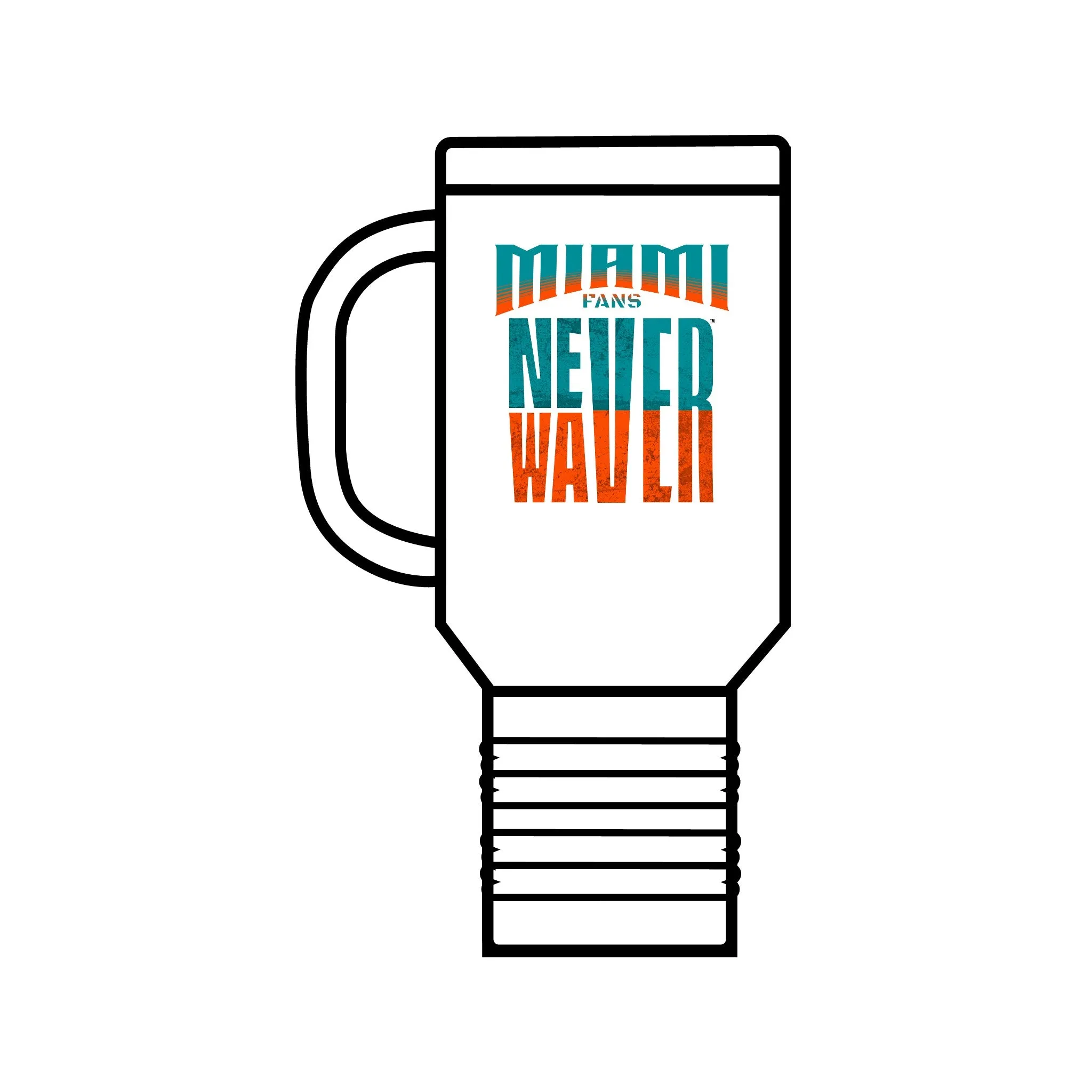 Miami Fans Never Waver Insulated Travel Mug, 40oz