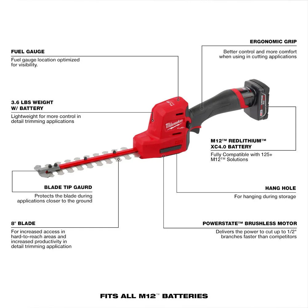 Milwaukee 2533-21 M12 FUEL 8" Hedge Trimmer Kit