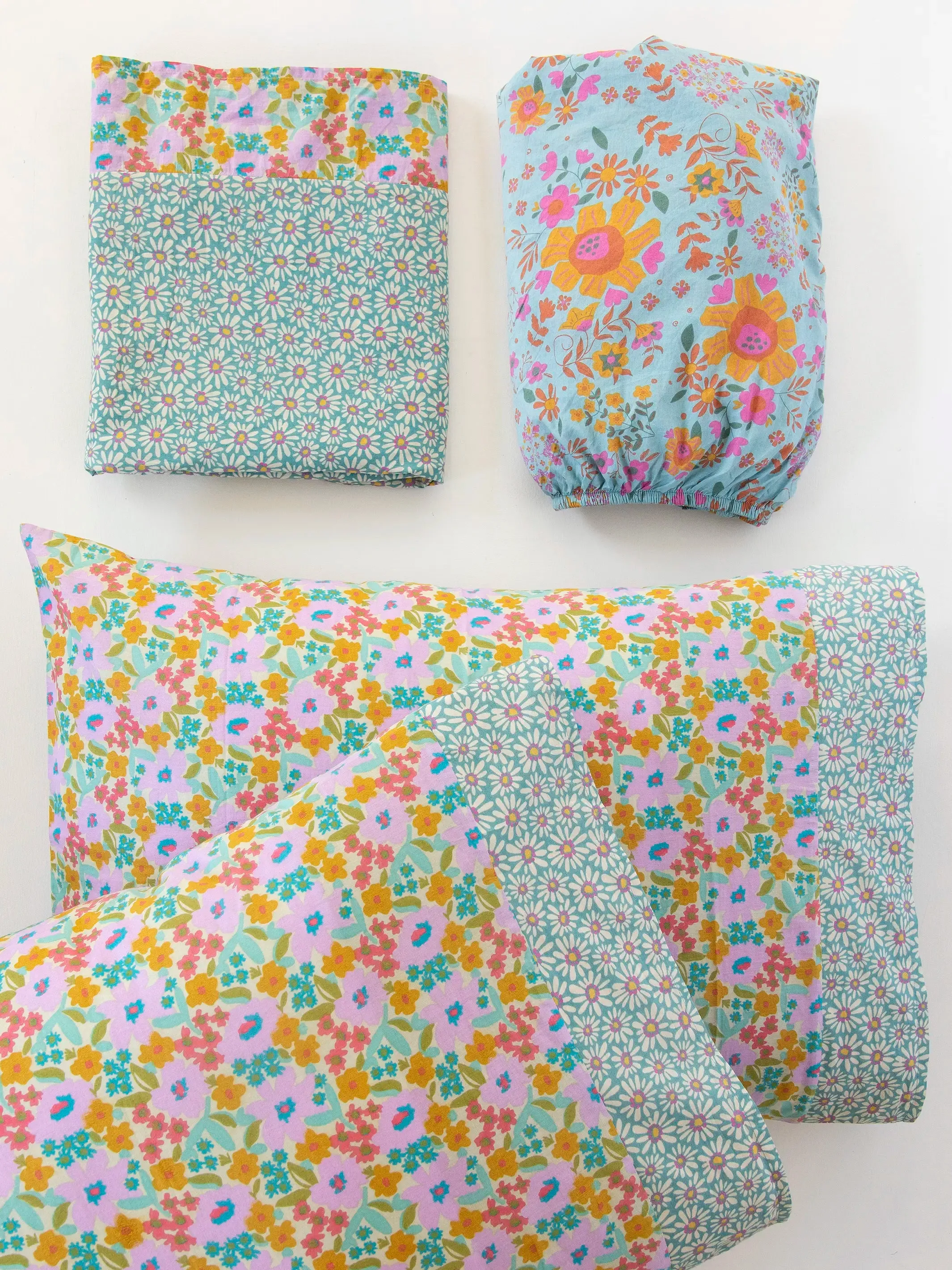 Mix & Match Cotton Sheet Bundle - Daisy