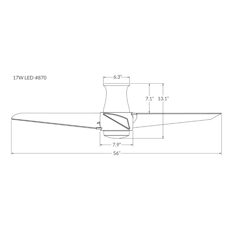 Modern Fan Ambit Flush DC 56" Ceiling Fan with LED Light Kit