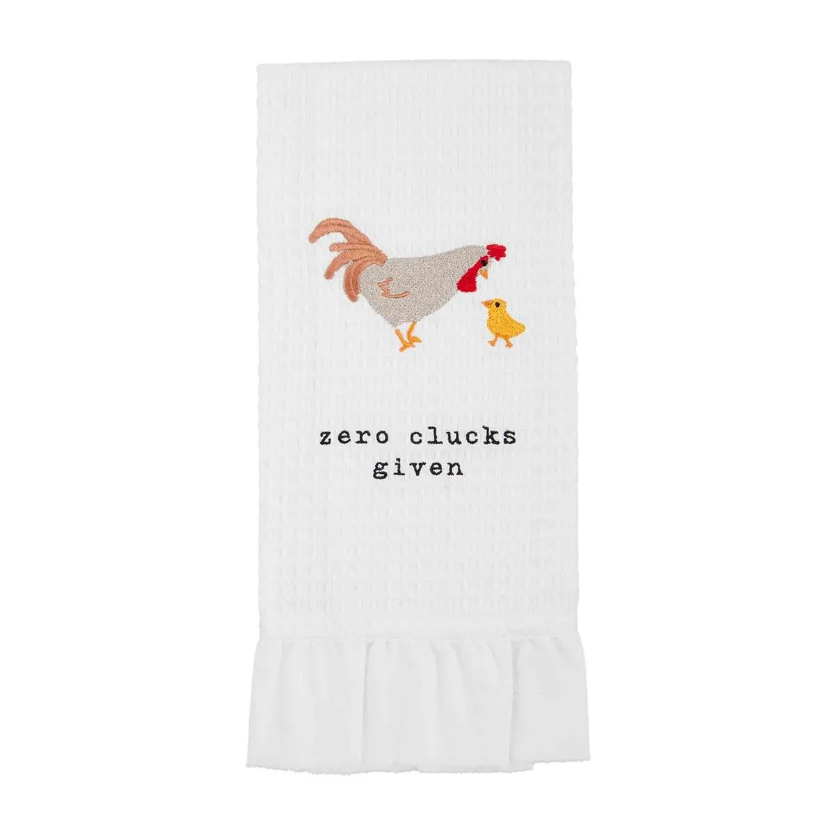 Mud Pie Zero Clucks Given Waffle Towel