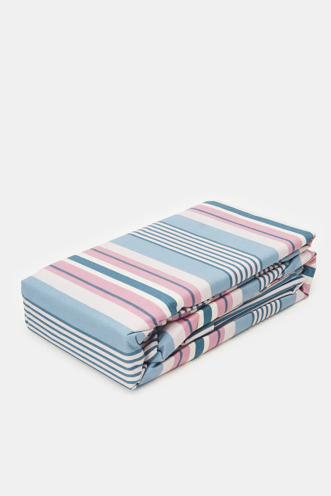 Multicolour Striped 2-Piece Flat Sheet (Single Size)