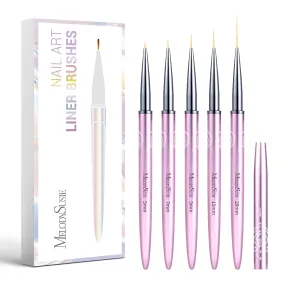 Nail Art Liner Brushes 5Pcs - Rose Gold