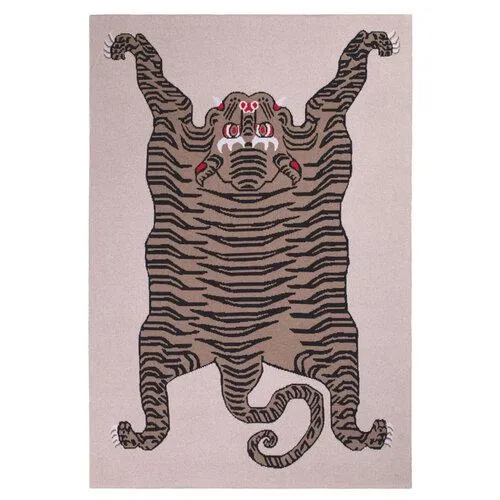 Natural Tiger Rug Cashmere Blankets by Saved NY