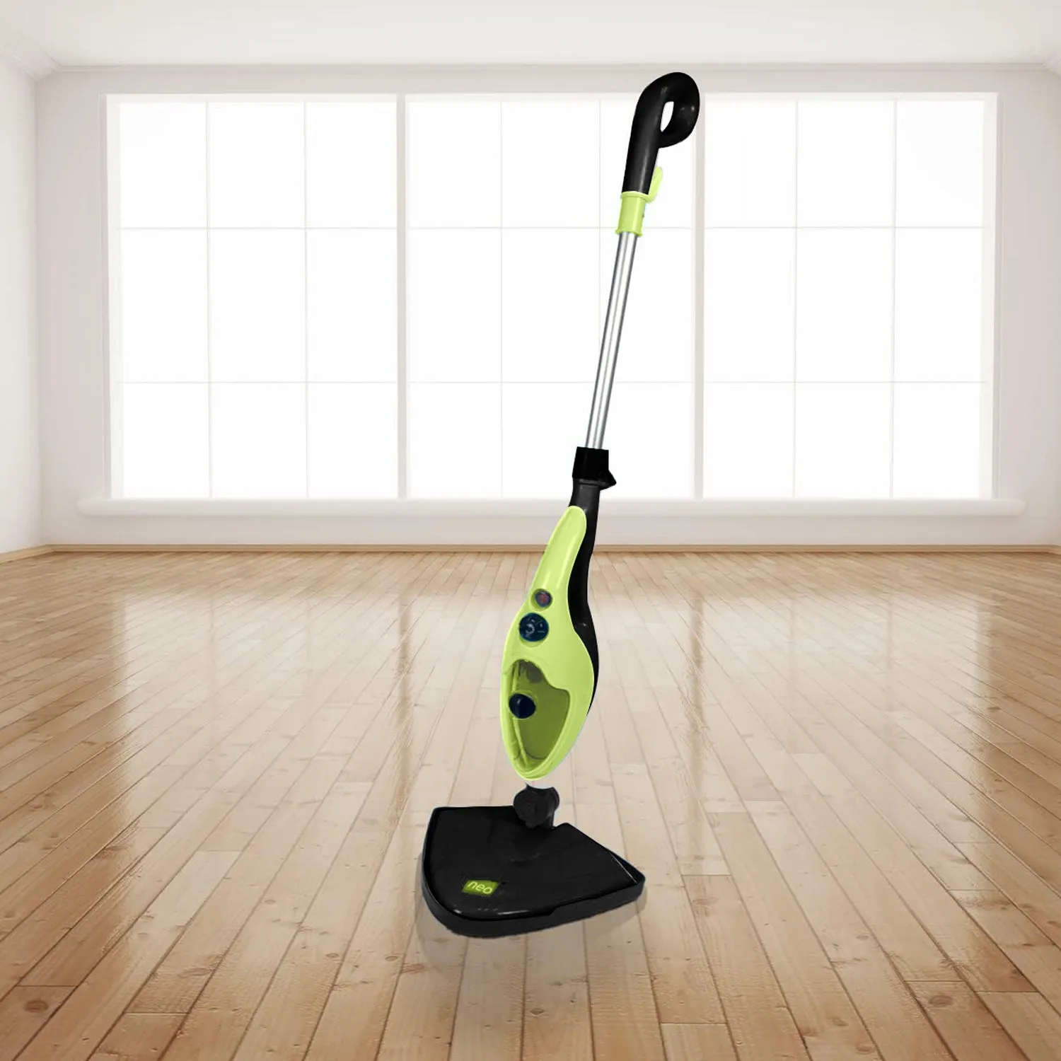 Neo Lime Green 10 in 1 1500W Hot Steam Mop Cleaner and Hand Steamer