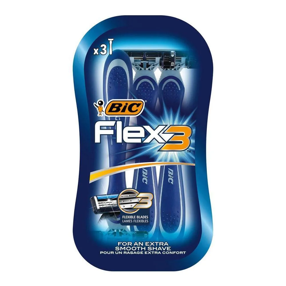 (NET) Bic Shaver Flex 3 Blade Comfort Razors For Men / 3 Pieces