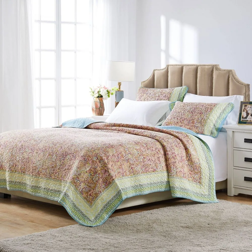 New - Greenland Home Fashions 2pc Twin Palisades Quilt Set Pastel