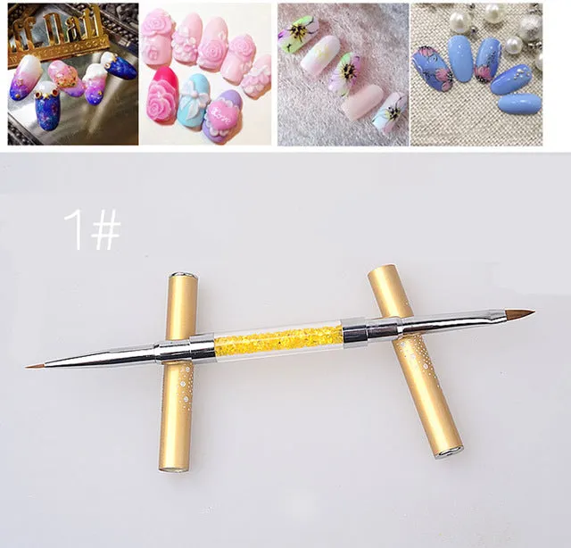 New Nail Art Brush Pen Dual Head UV Gel Nail DIY Painting Pen Manicure Pedicure Tools 3 Color Dual-Tip 2017 New Hot Sale Gift