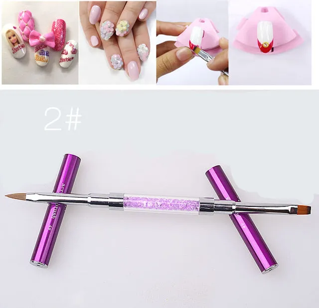 New Nail Art Brush Pen Dual Head UV Gel Nail DIY Painting Pen Manicure Pedicure Tools 3 Color Dual-Tip 2017 New Hot Sale Gift