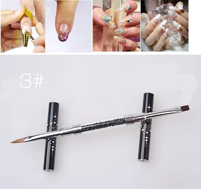 New Nail Art Brush Pen Dual Head UV Gel Nail DIY Painting Pen Manicure Pedicure Tools 3 Color Dual-Tip 2017 New Hot Sale Gift