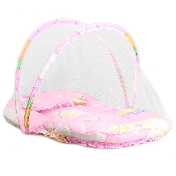 New Summer Baby Mosquito Insect Cradle Net With Portable Folding Canopy Cushion Cute Pillow Mattress Infant Bedding Accessories