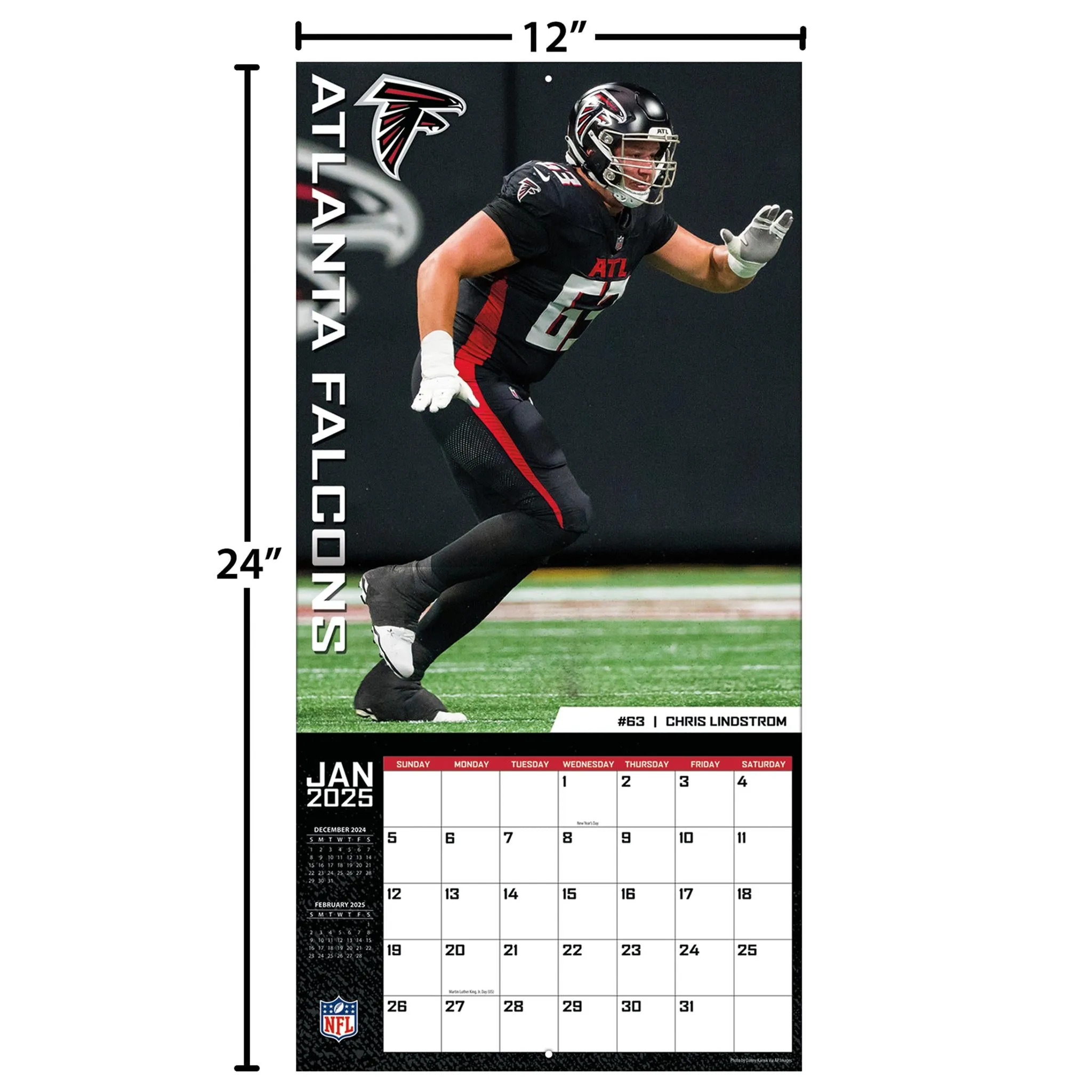 NFL Atlanta Falcons Wall 2025 Calendar - Online Exclusive