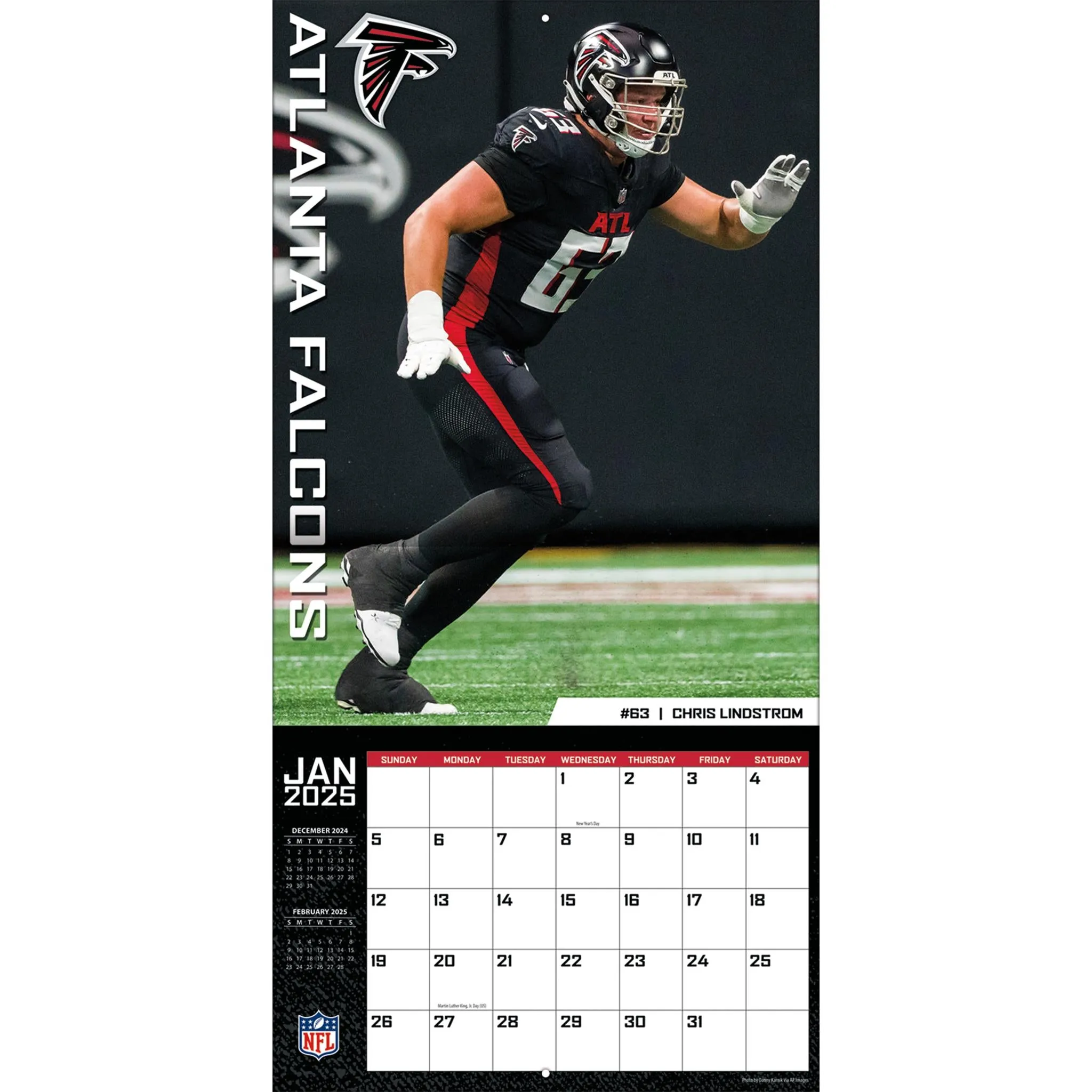 NFL Atlanta Falcons Wall 2025 Calendar - Online Exclusive