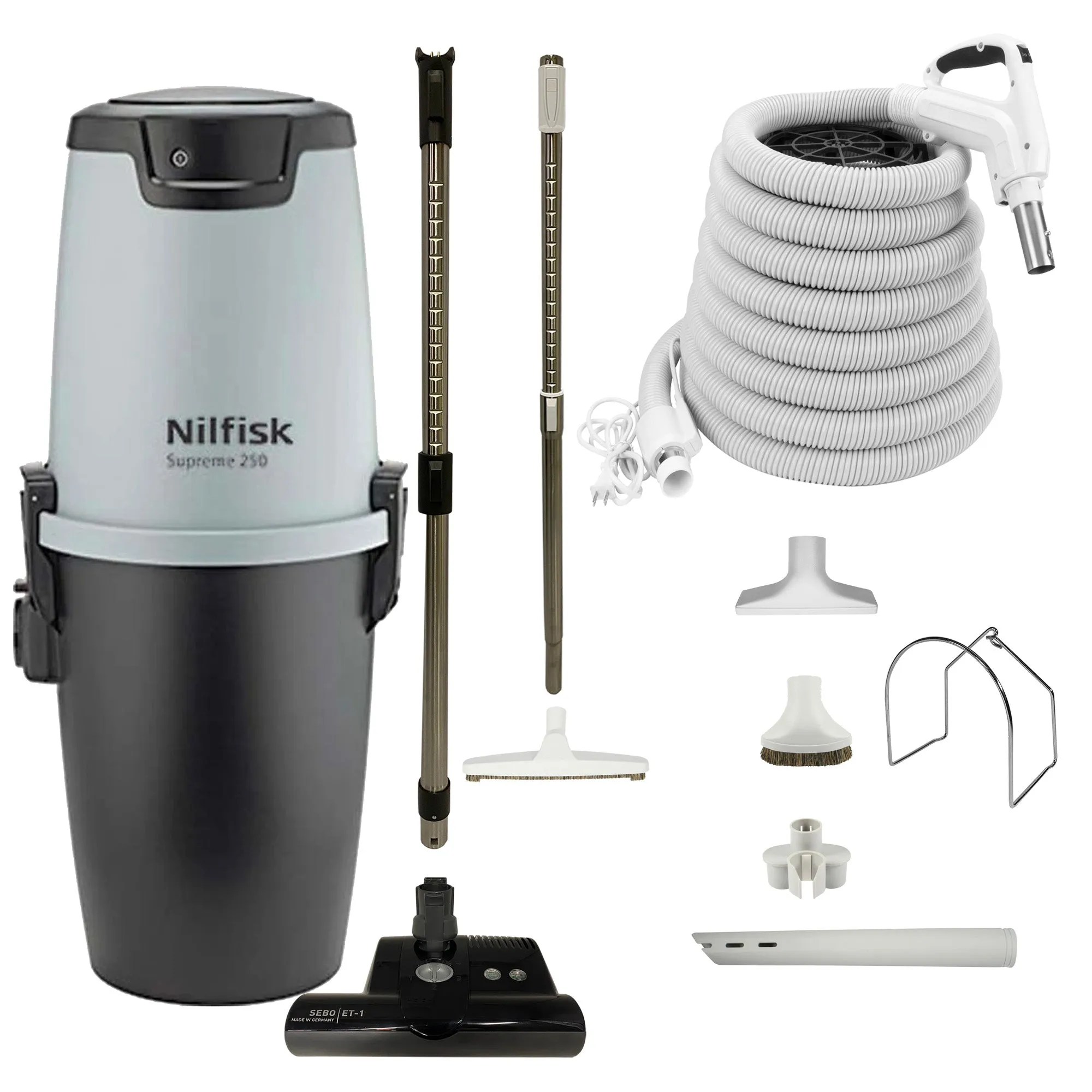 Nilfisk Supreme 250 Central Vacuum with SEBO Premium Electric Kit