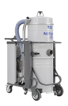 NilfiskCFM T22 L 2.2  kWatt 3 Phase Industrial Vacuum Cleaner With 50mm Hose Kit