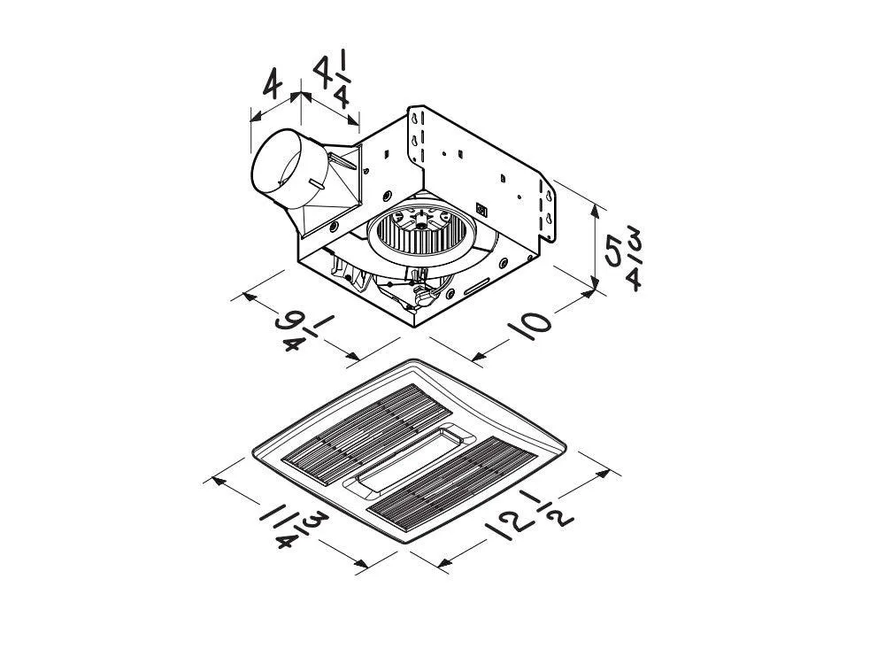 NuTone Flex DC Series Adjustable 50-110 CFM Bathroom Exhaust Fan With Light