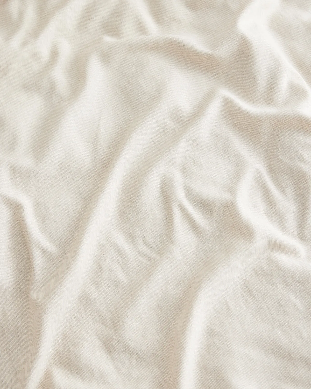 Oatmeal & White Stripe 100% French Flax Linen Fitted Sheet Set