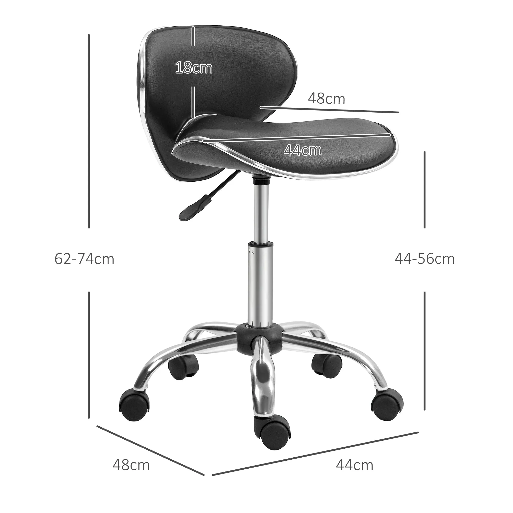 Office Chair Beauty Salon Rolling Technician Stool Chair Black