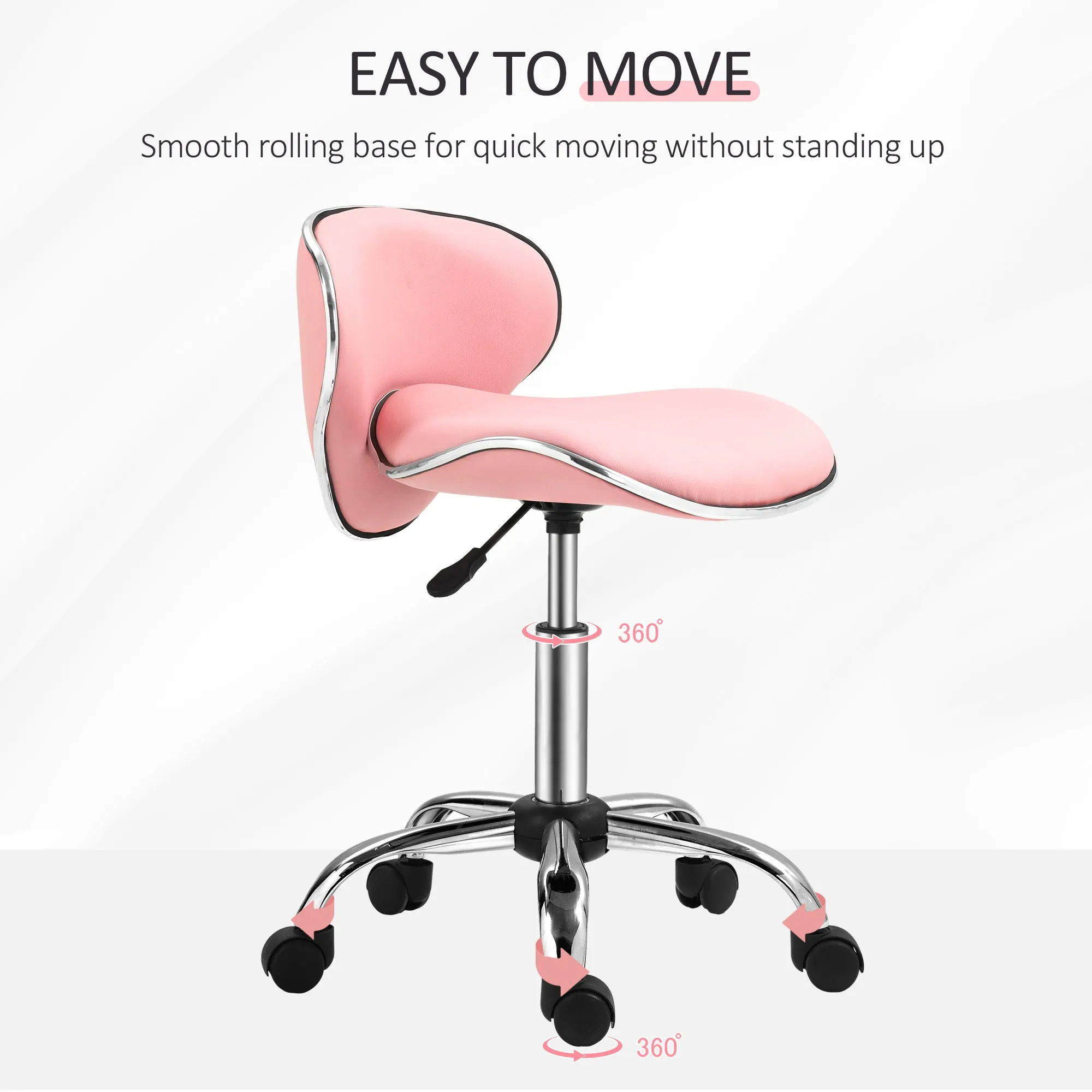 Office Chair Beauty Salon Rolling Technician Stool Chair Pink