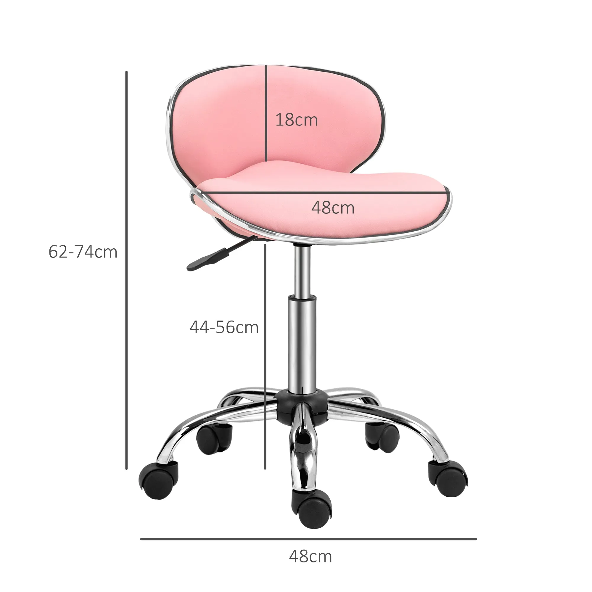 Office Chair Beauty Salon Rolling Technician Stool Chair Pink