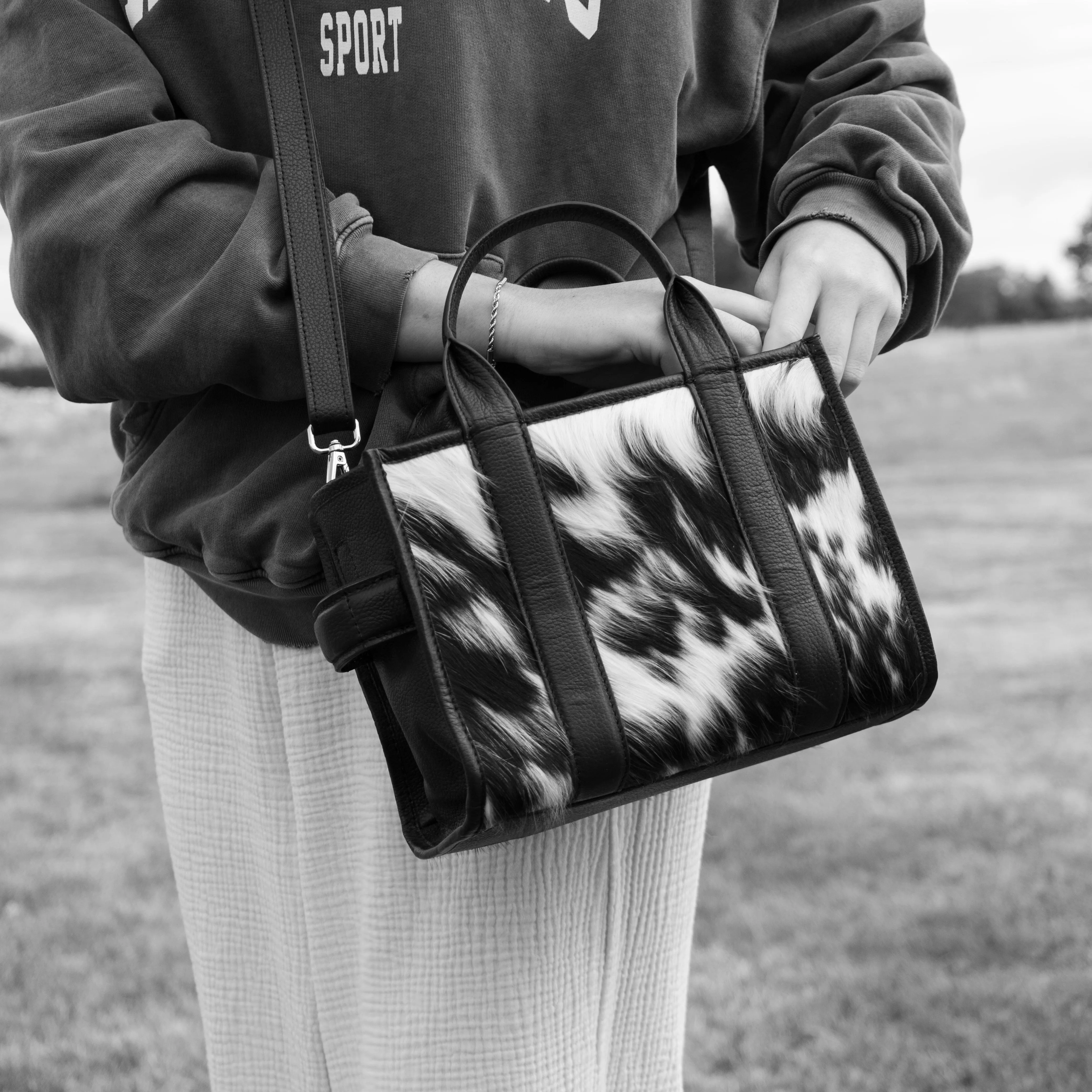 On-Repeat Cowhide Tote Bag