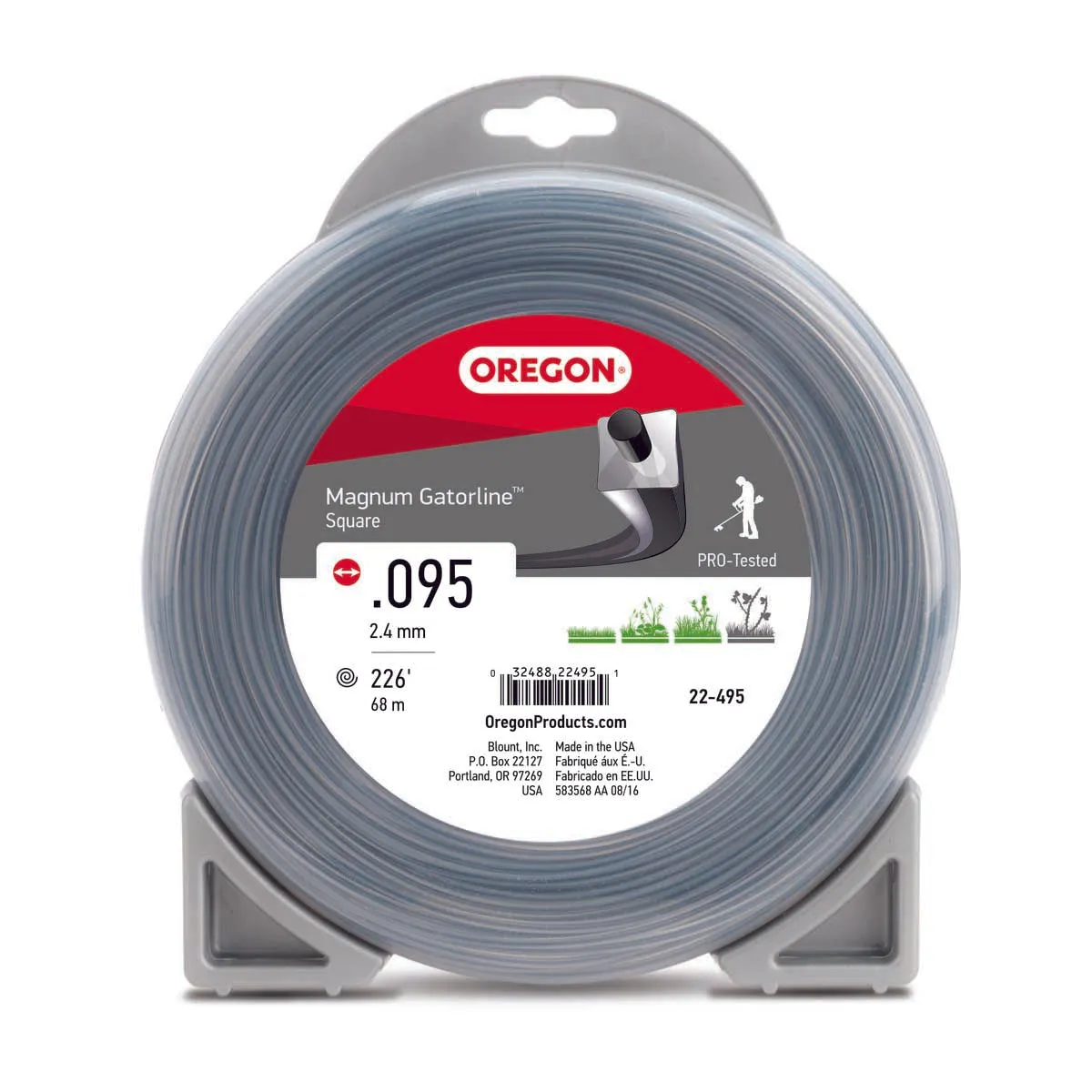 Oregon .095" SQUARE Magnum Gatorline Trimmer Line 1lb roll