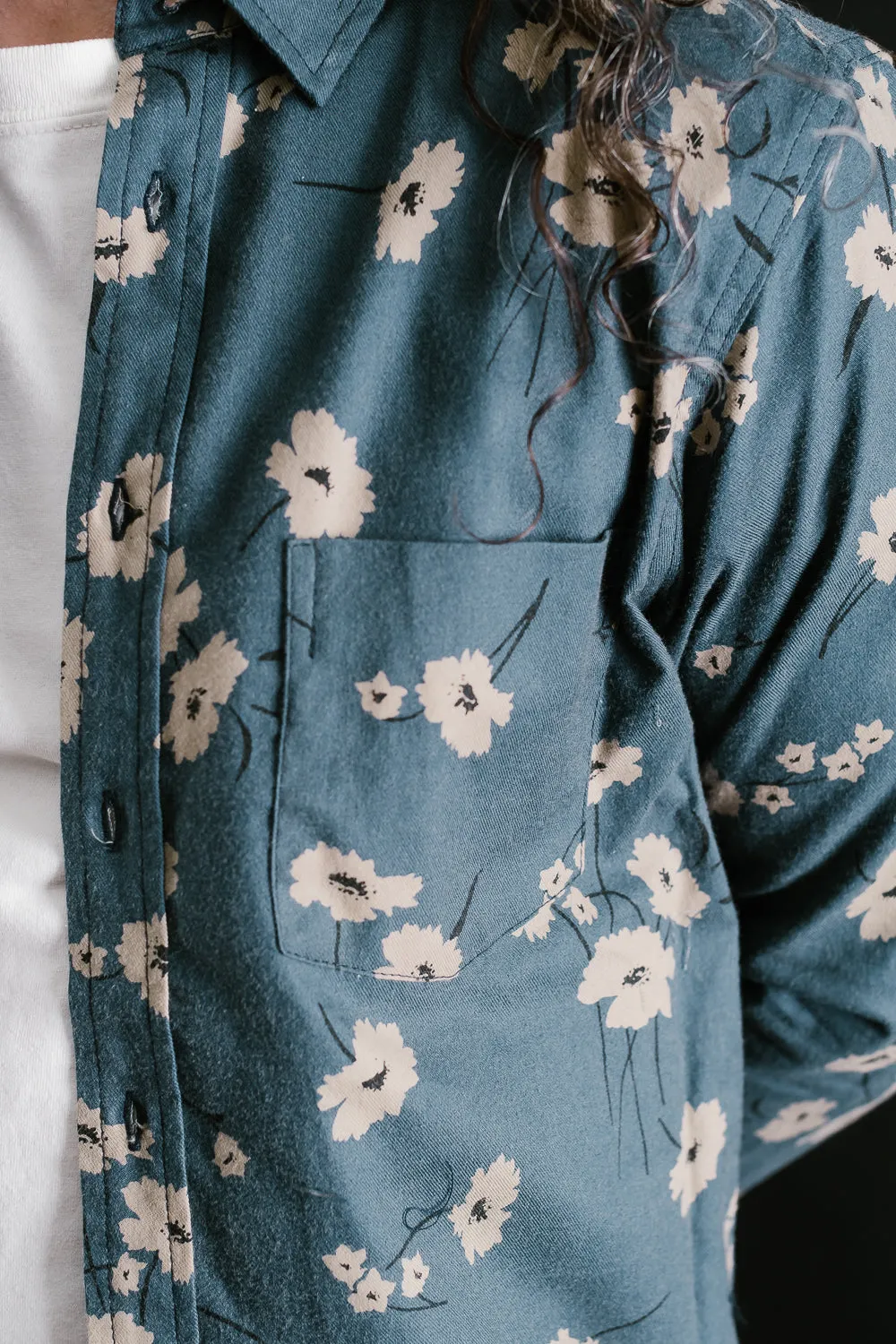 Oxford Shirt Floral - Blue