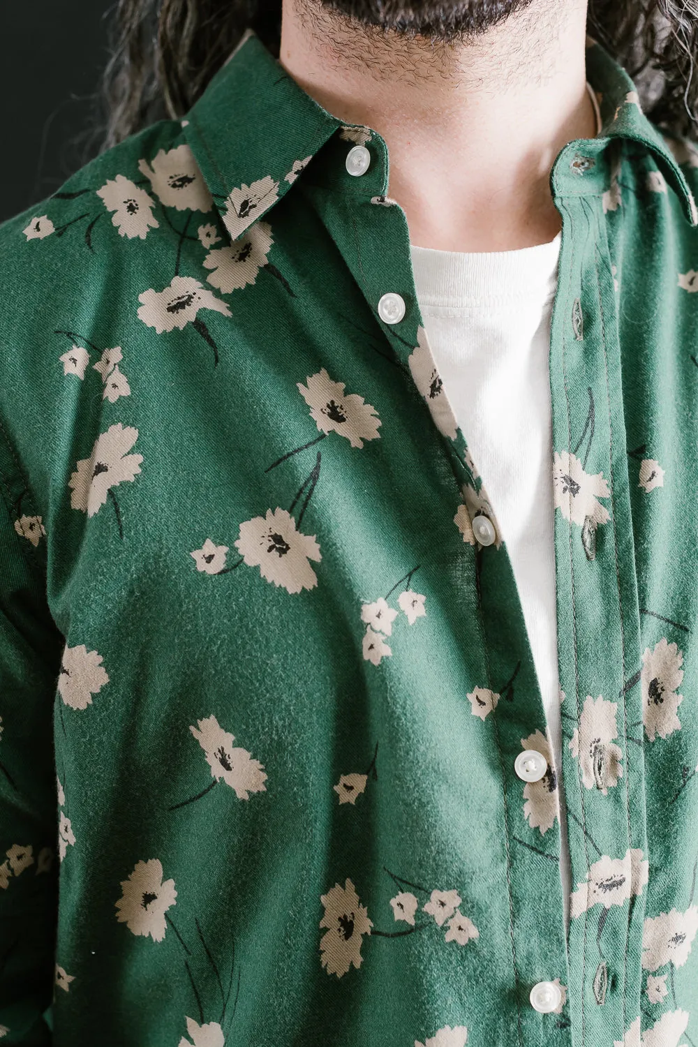 Oxford Shirt Floral - Emerald