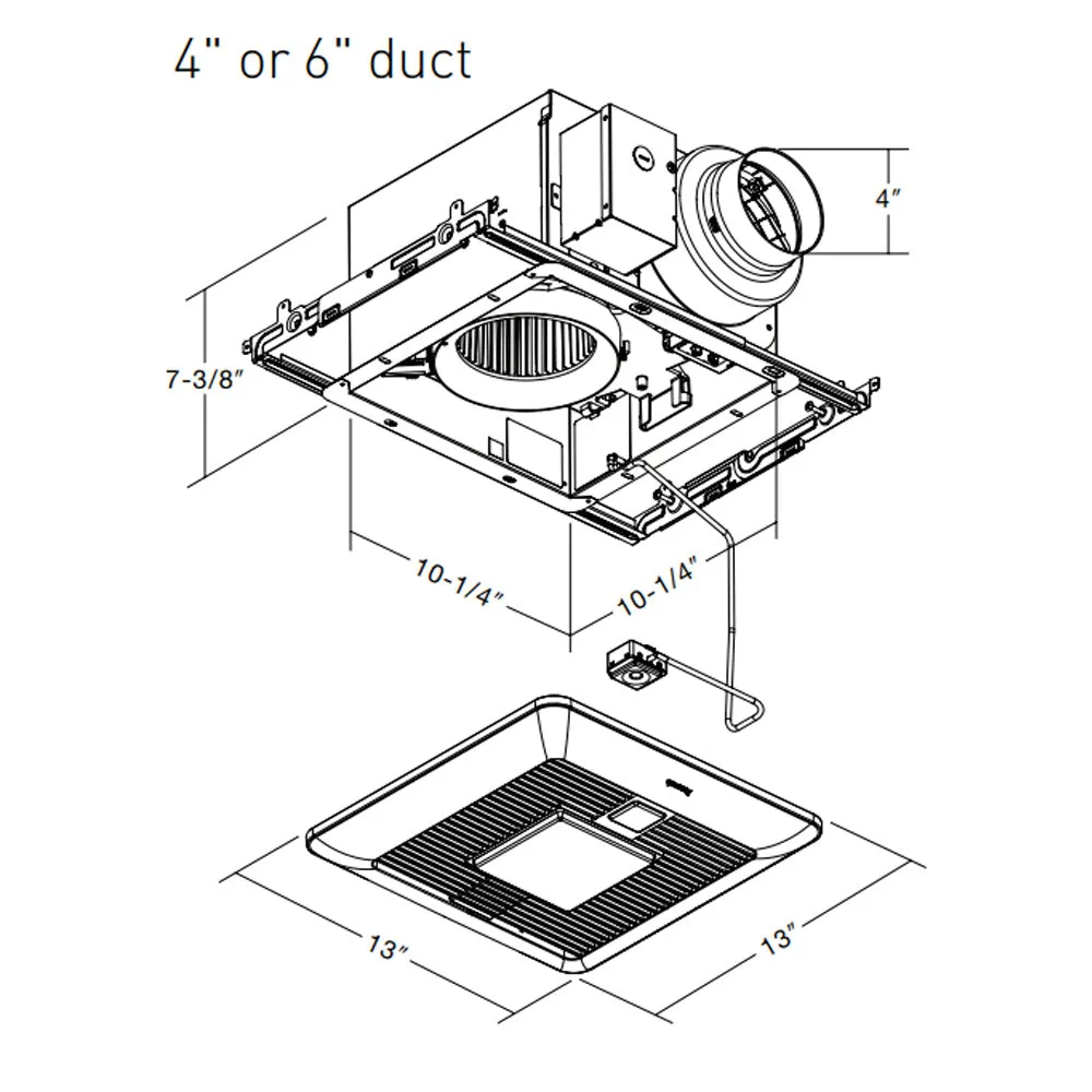 Panasonic WhisperSense DC, Bathroom Exhaust Fan, LED Light, 50/80/110 CFM