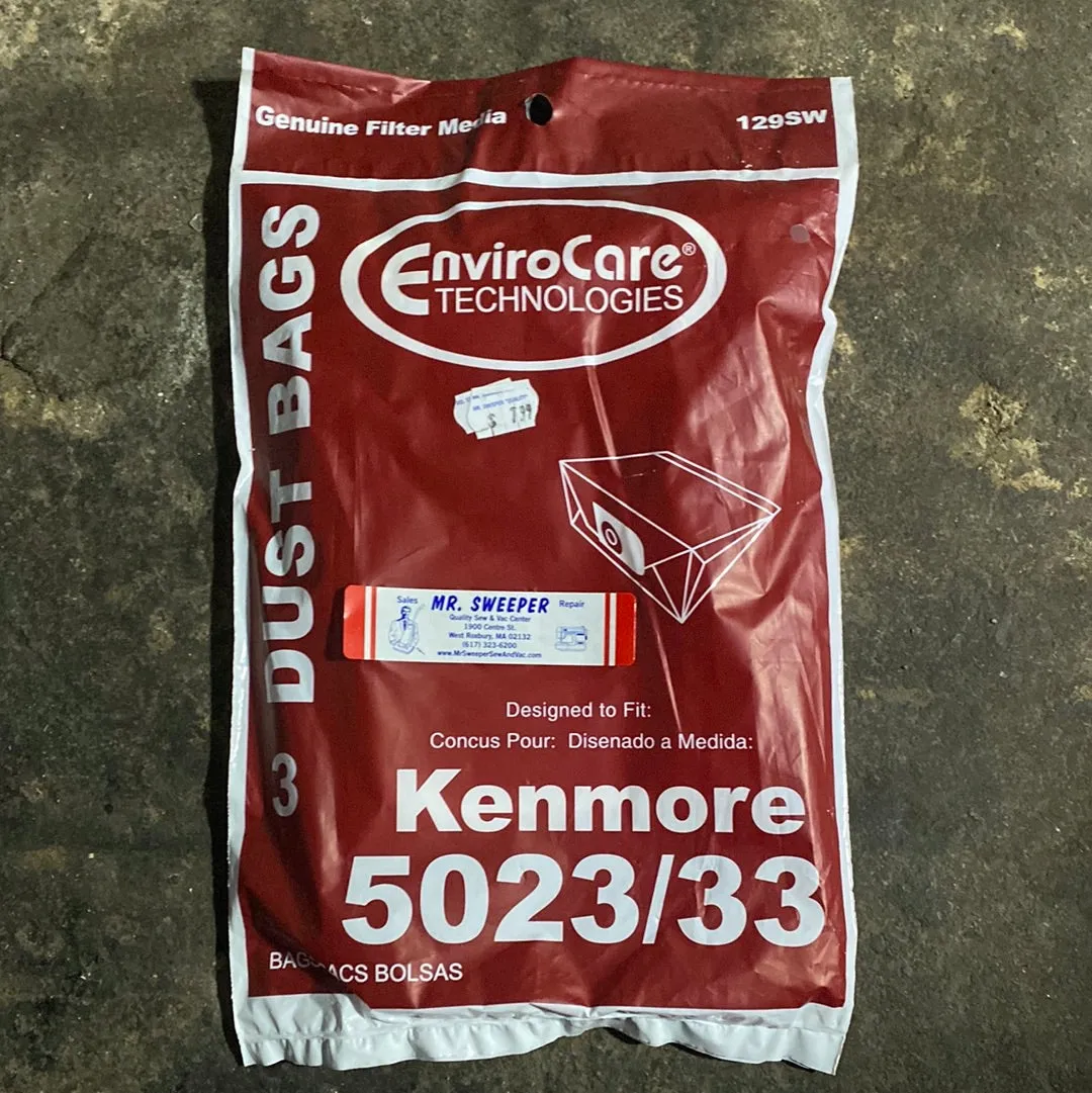 PAPER BAGS-KENMORE,5023,5033,3PK,ENVIRO,CANISTER KENMORE ''E'' BAG 129SW