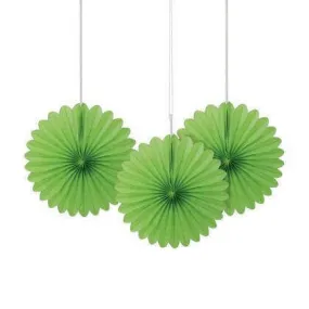 Paper Decorative Fan 6" Green - 3 ct.