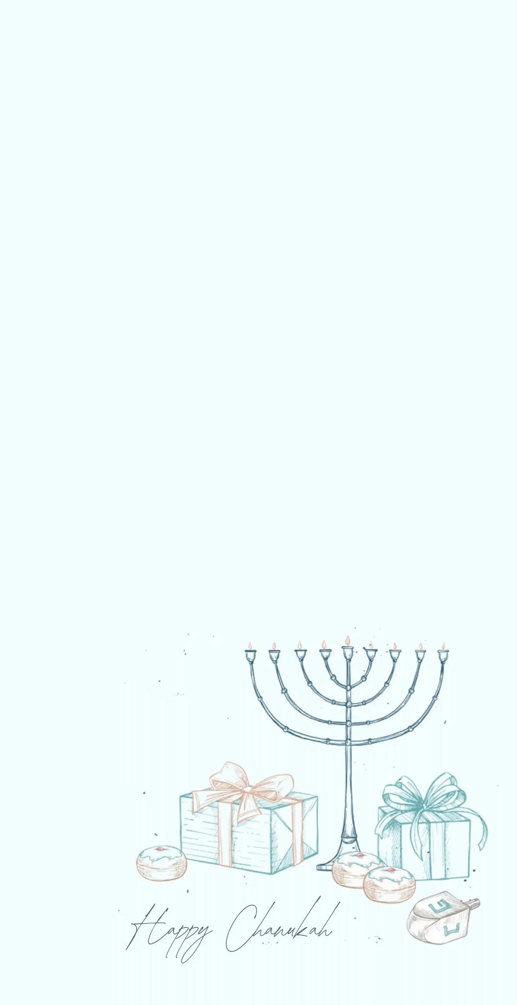 Pastel Drawn Menorah - Printed Guest Towel