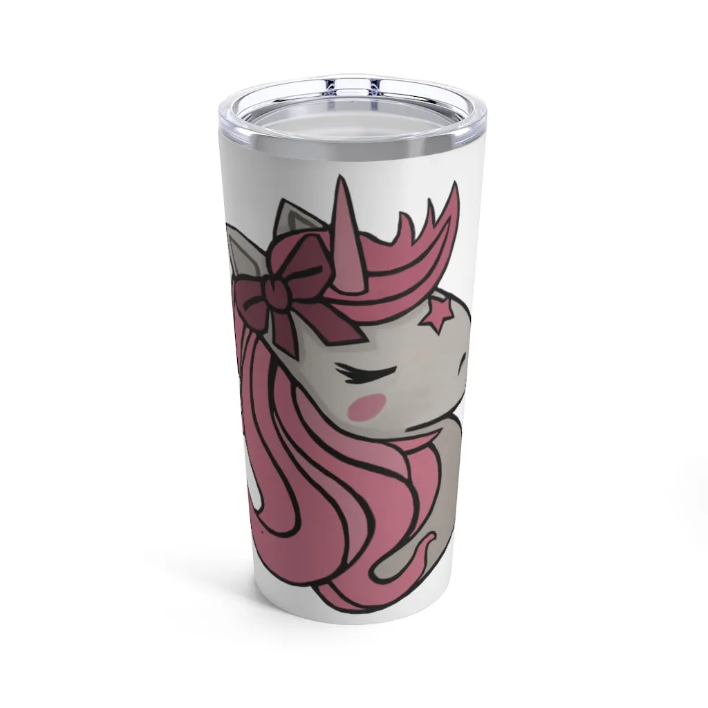 Pink Hair Unicorn Head Tumbler 20oz