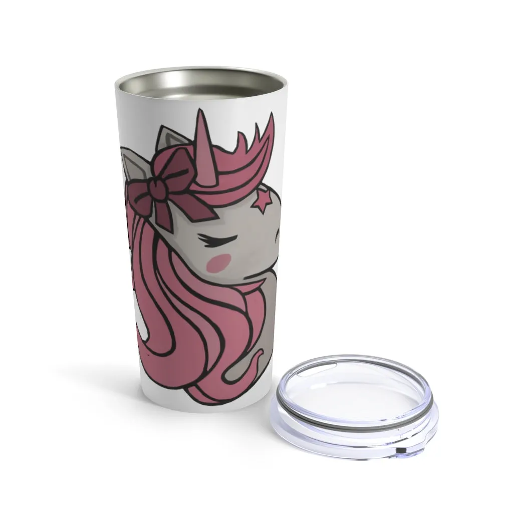 Pink Hair Unicorn Head Tumbler 20oz