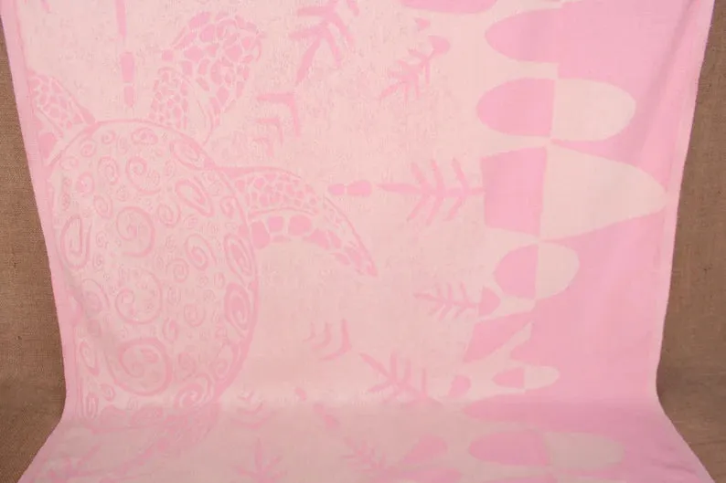 Pink Turtle Turkish Beach Towel