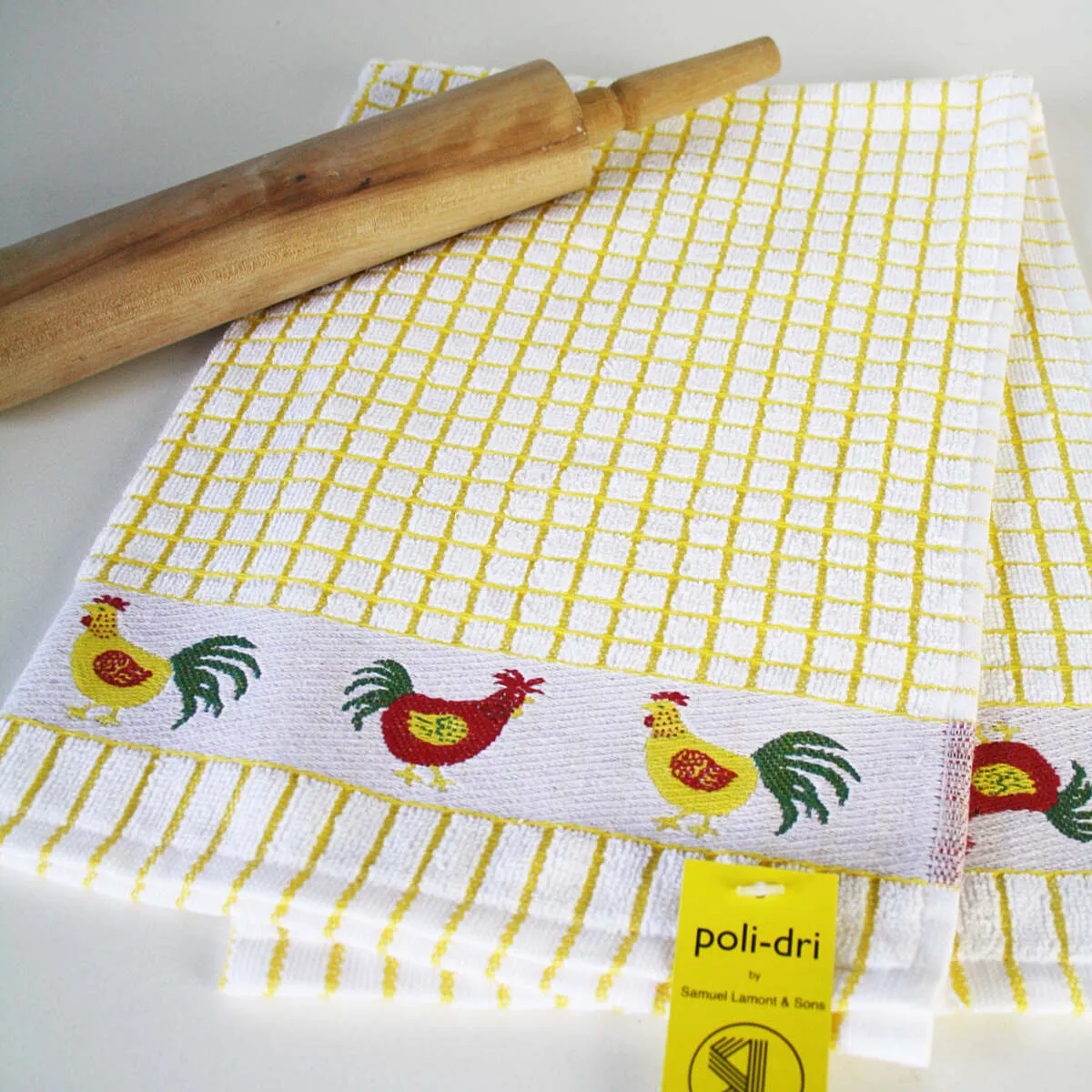 Poli-Dri Yellow Chickens Cotton Jacquard Tea Towel