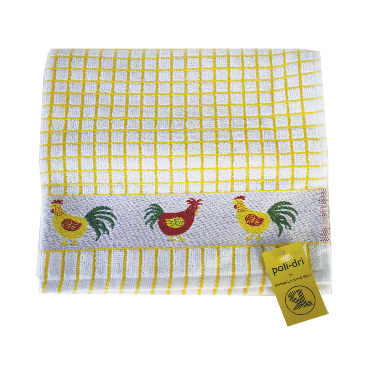 Poli-Dri Yellow Chickens Cotton Jacquard Tea Towel