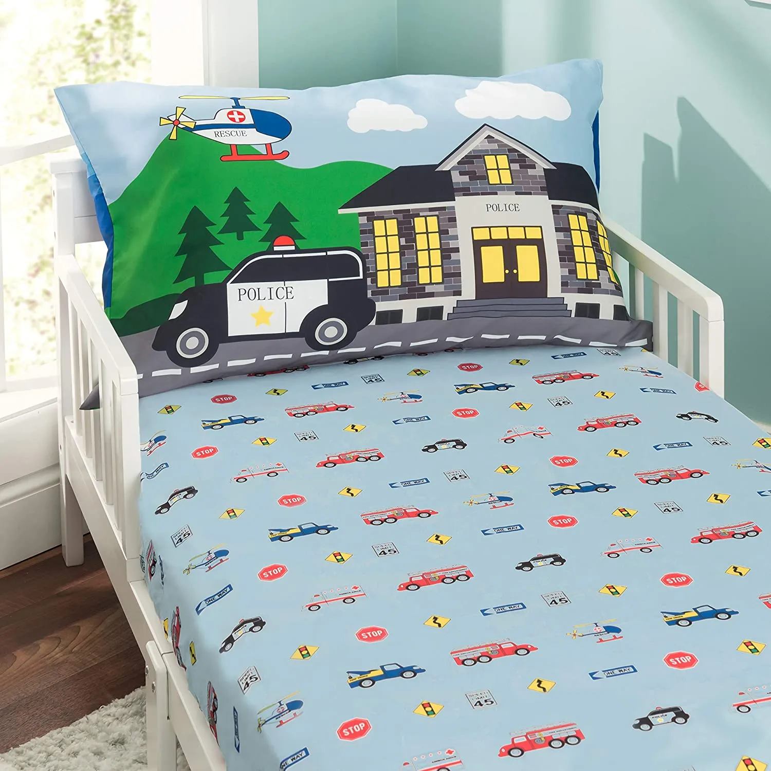 Police, Fire and Rescue 3-Piece Toddler Sheet Set