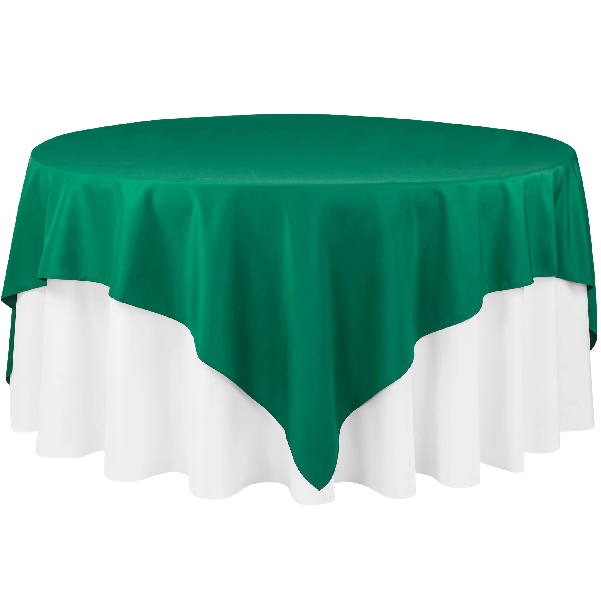 Polyester Square 90"x90" Overlay/Tablecloth - Emerald Green